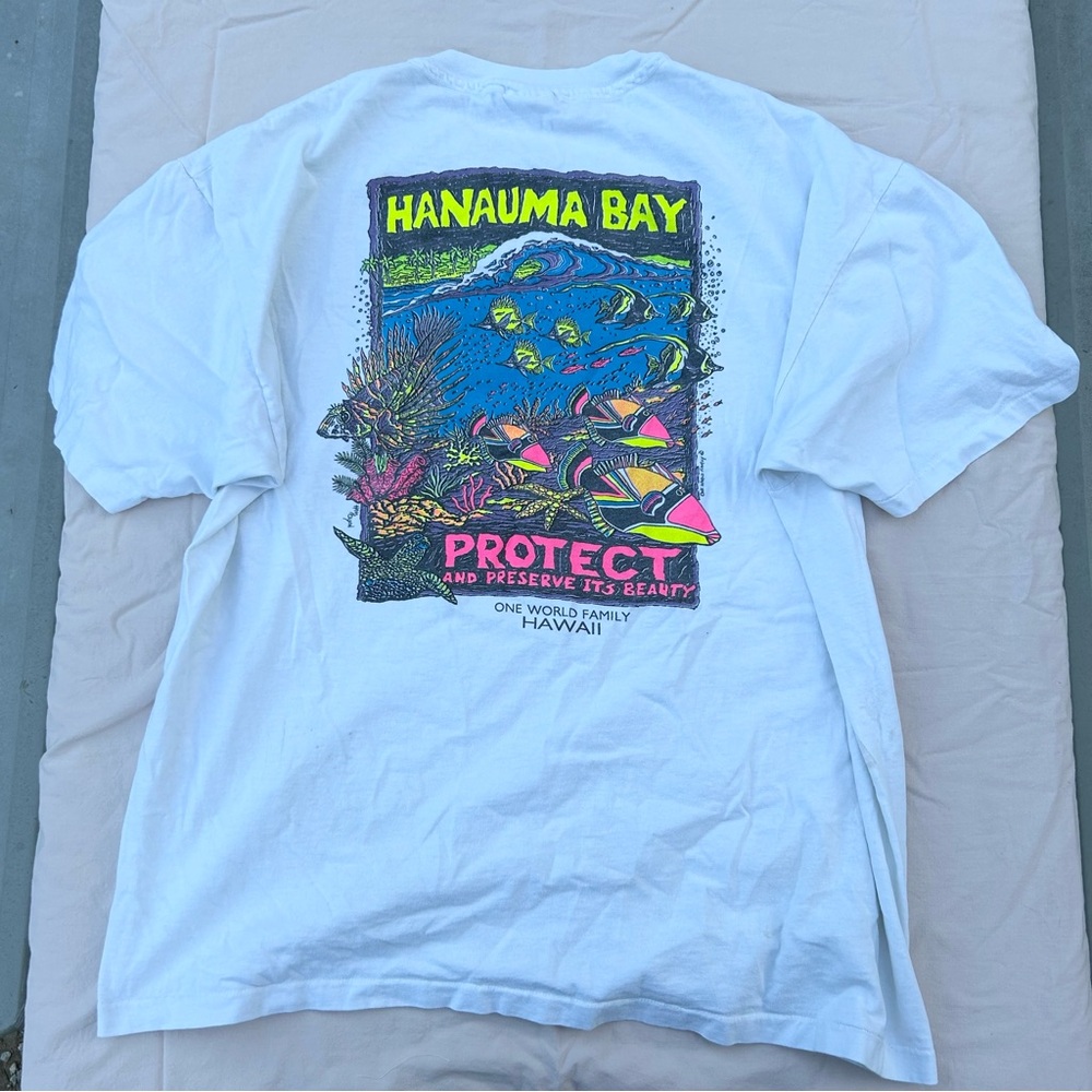 Vintage 90s Hanauma Bay Hawaii Single Stitch Tee Shirt, Streetwear